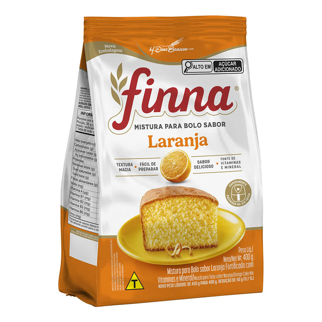 MISTURA PARA BOLO FINNA 400G LARANJA