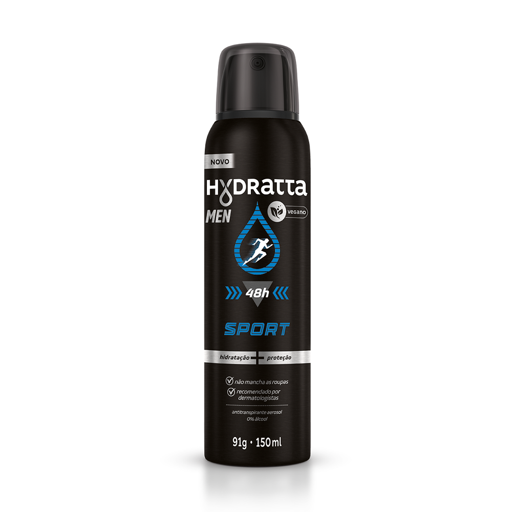 DESODORANTE AEROSOL HYDRATTA 48H 150ML MEN SPORT - AZUL