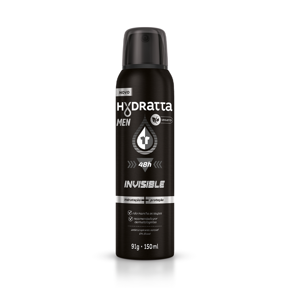 DESODORANTE AEROSOL HYDRATTA 48H 150ML MEN INVISIBLE - BRANCO