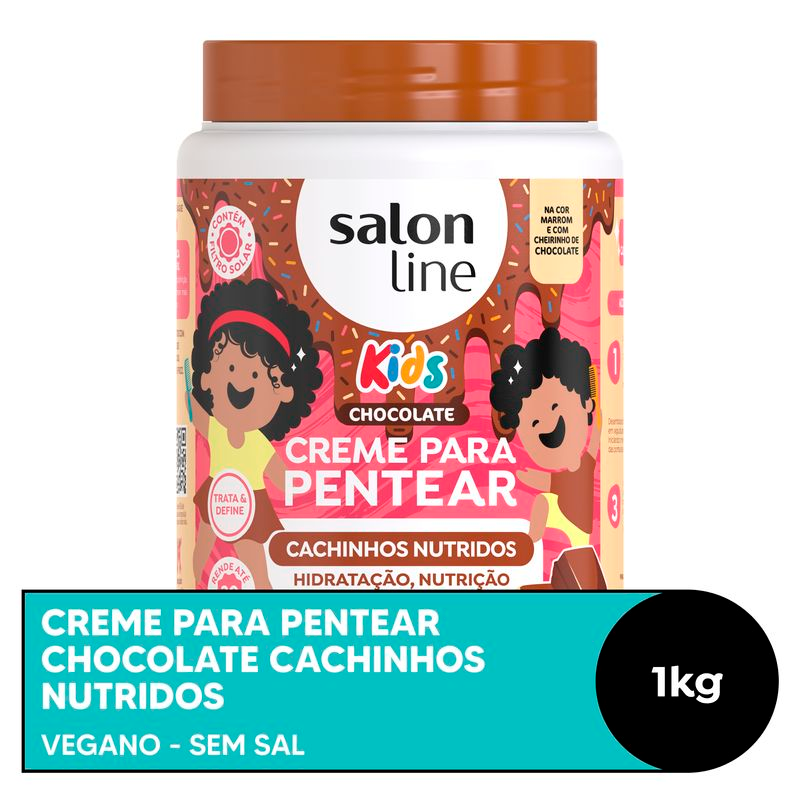 CREME DE PENTEAR SALON LINE 1KG KIDS CHOCOLATE