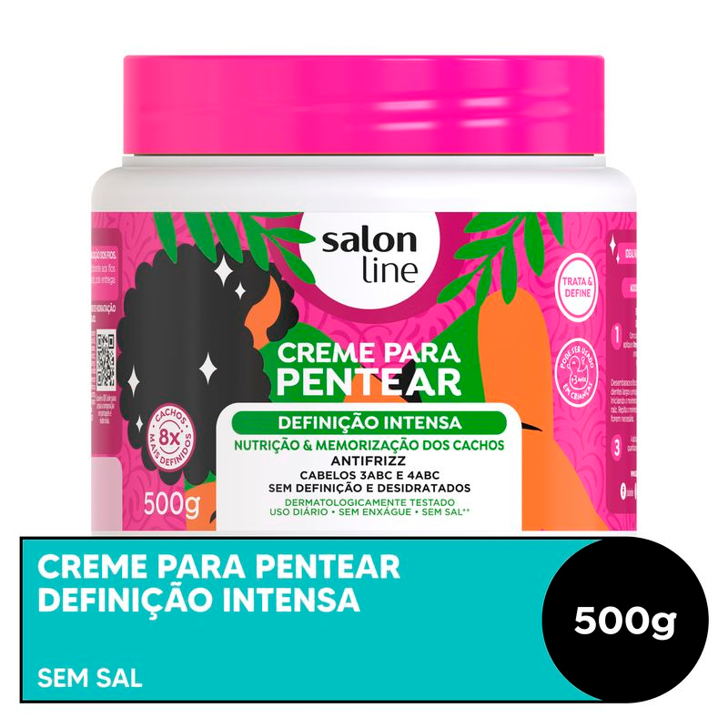 CREME DE PENTEAR SALON LINE 500G DEFINICAO INTENSA