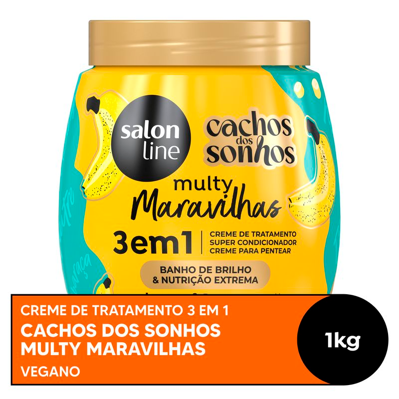 CREME DE PENTEAR SALON LINE CACHOS DOS SONHOS 1KG BANANA