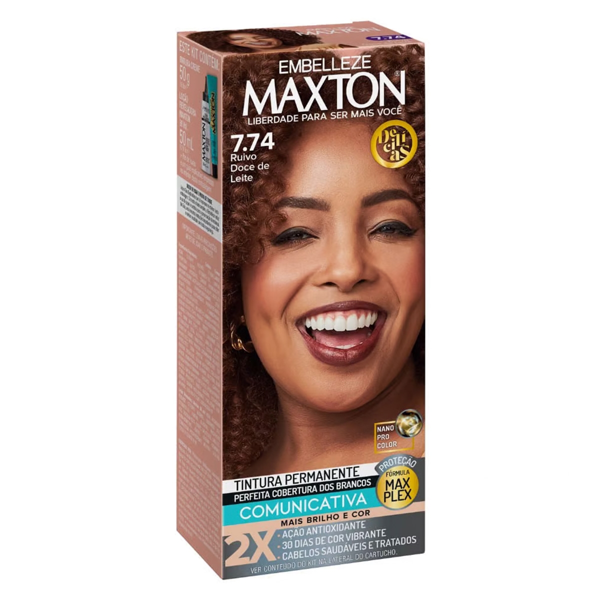 COLORACAO MAXTON KIT PRAT. 7.74 RUIVO DOCE DE LEITE