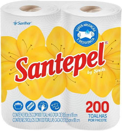 PAPEL TOALHA SANTEPEL 200FOLHAS FOLHA DUPLA C/2UN BRANCA