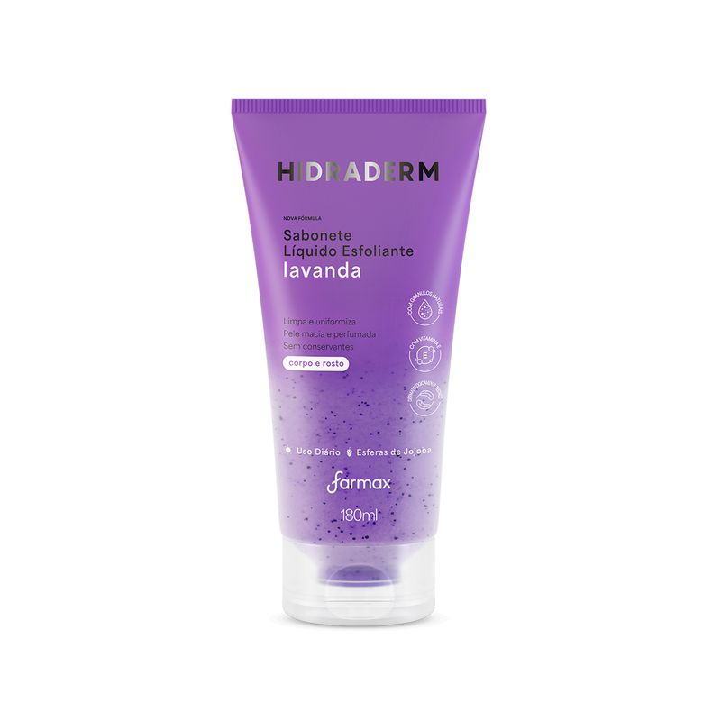 SABONETE LIQUIDO ESFOLIANTE HIDRADERM 180ML LAVANDA