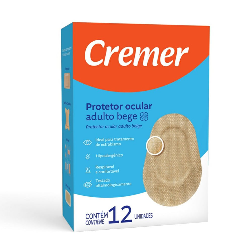 PROTETOR OCULAR CREMER ADULTO COM 12 UNIDADES BEGE