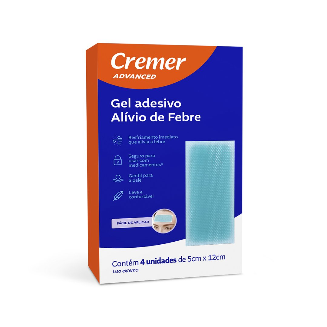 GEL ADESIVO CREMER COM 4 UNIDADES ALIVIO DE FEBRE