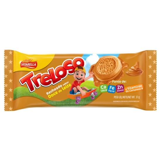 BISCOITO VITARELLA TRELOSO RECHEADO 37G. DOCE DE LEITE