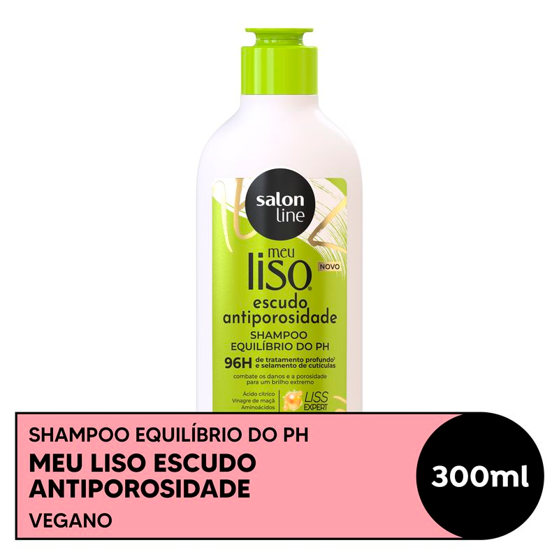 SHAMPOO SALON LINE MEU LISO 300ML ESCUDO ANTIPOROSIDADE