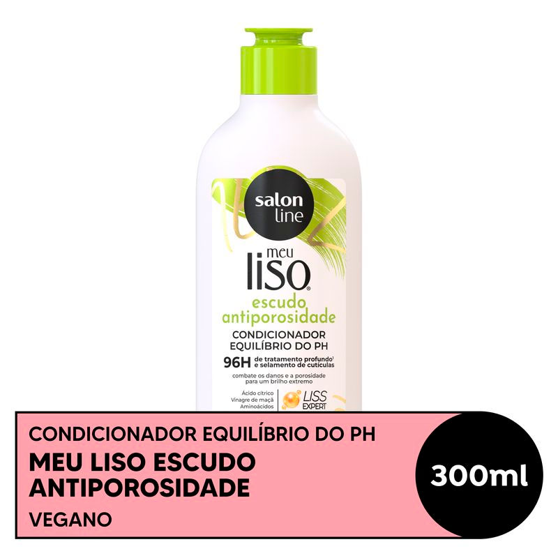 CONDICIONADOR SALON LINE MEU LISO 300ML ESCUDO ANTIPOROSIDADE