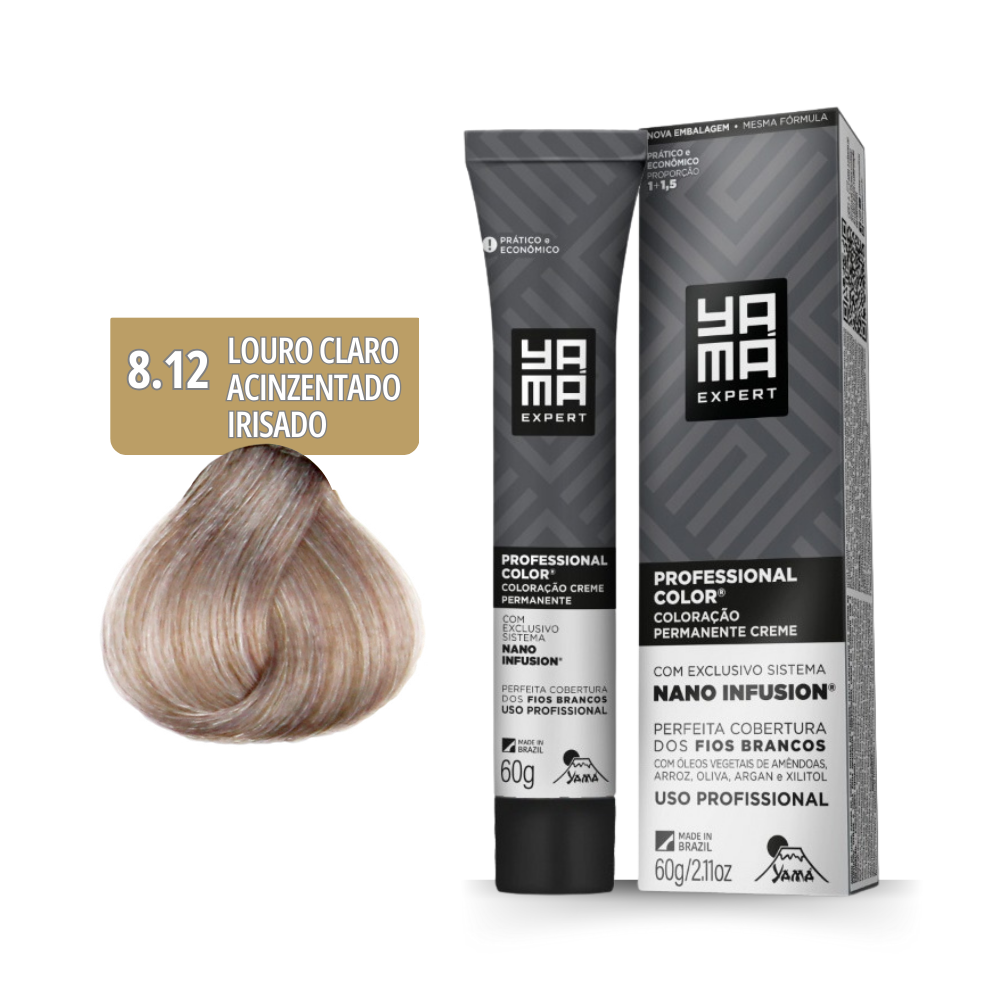 COLORACAO YAMA NANO INFUSION 8.12 LOURO CLARO ACINZENTADO IRISADO