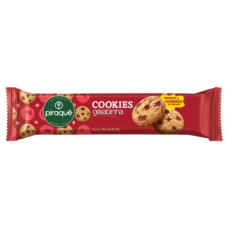 BISCOITO PIRAQUE COOKIES 80G GOIABINHA