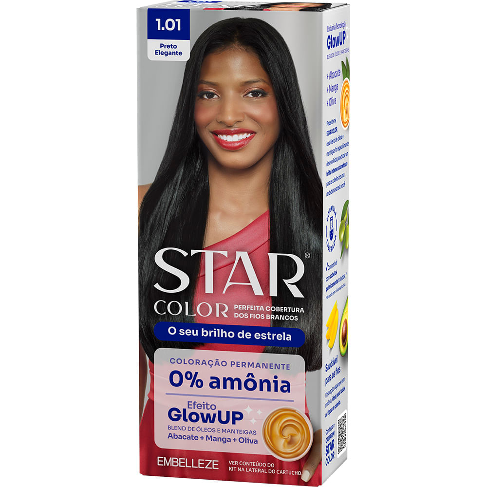 COLORACAO STAR COLOR SEM AMONIA 1.01 PRETO ELEGANTE