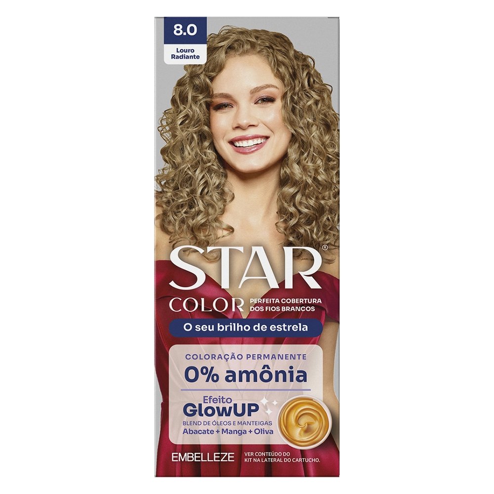 COLORACAO STAR COLOR SEM AMONIA 8.0 LOURO RADIANTE