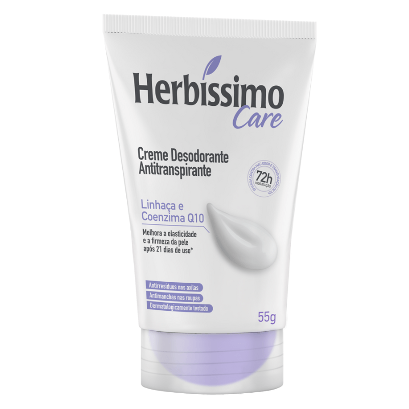 DESODORANTE CREME HERBISSIMO BISNAGA 55G LINHACA E COENZIMA Q10
