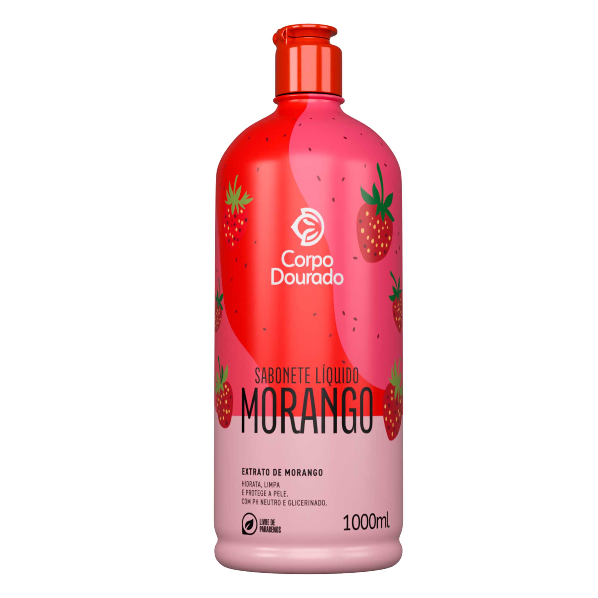 SABONETE LIQUIDO CORPO DOURADO 1L MORANGO