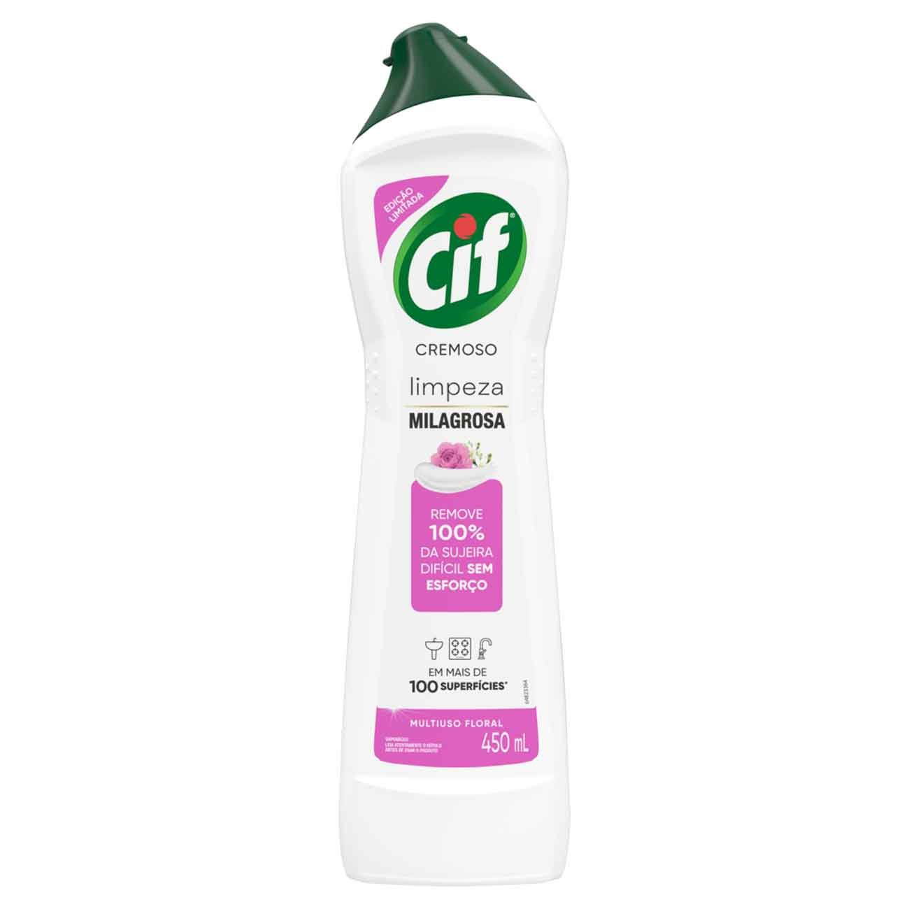 LIMPADOR CIF CREMOSO LIMPEZA PROFUNDA 450ML ROSAS E JASMIM