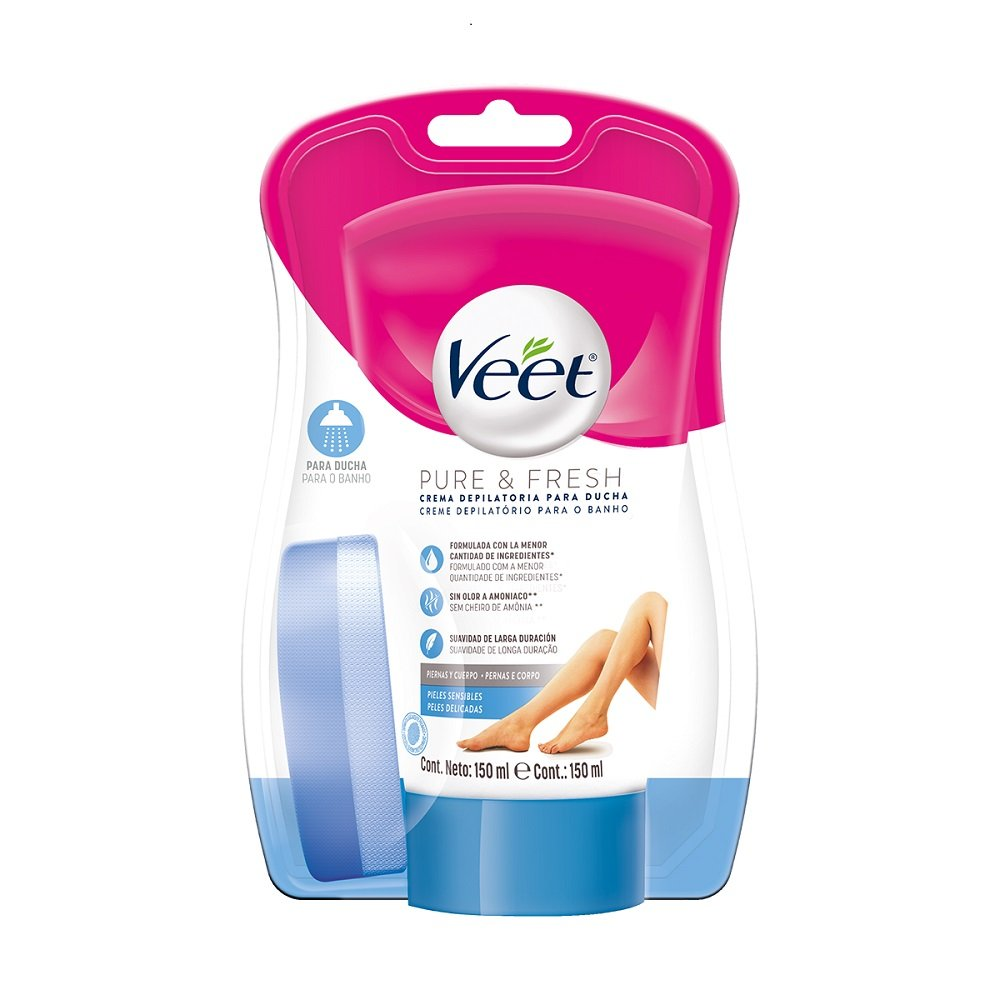 CREME DEPILATORIO VEET PARA BANHO 150ML PELES SENSIVEIS