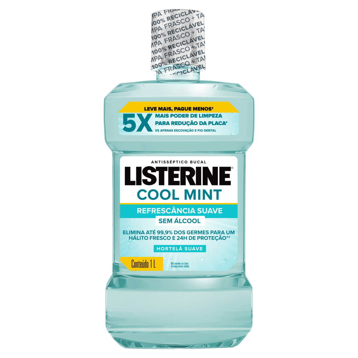 ENXAGUANTE BUCAL LISTERINE 1L LEVE + PAGUE - COOL MINT ZERO