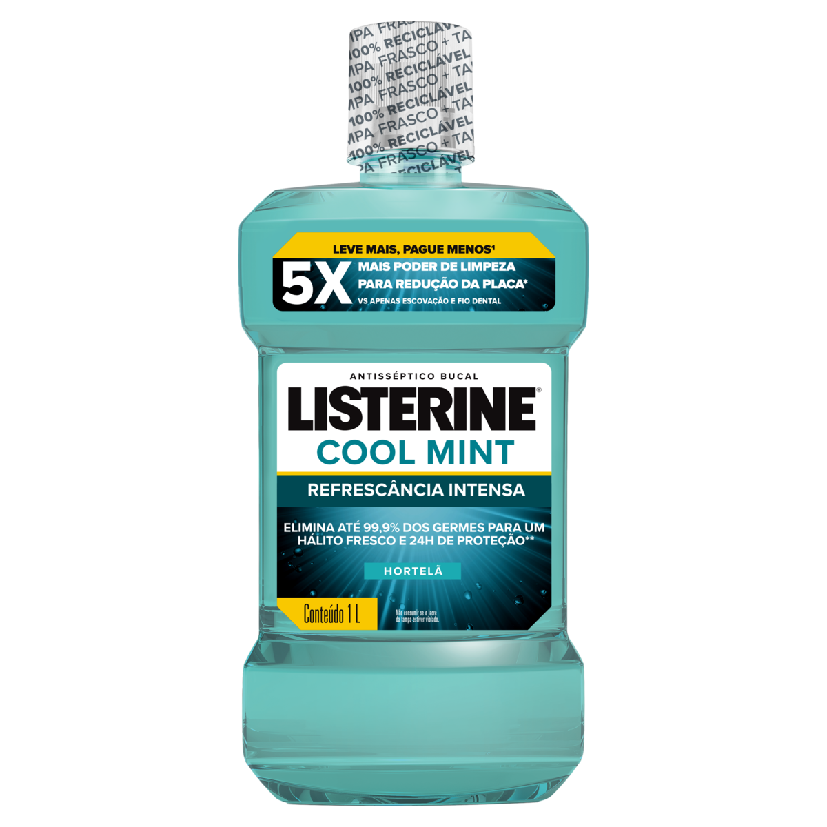 ENXAGUANTE BUCAL LISTERINE 1L LEVE + PAGUE - COOL MINT