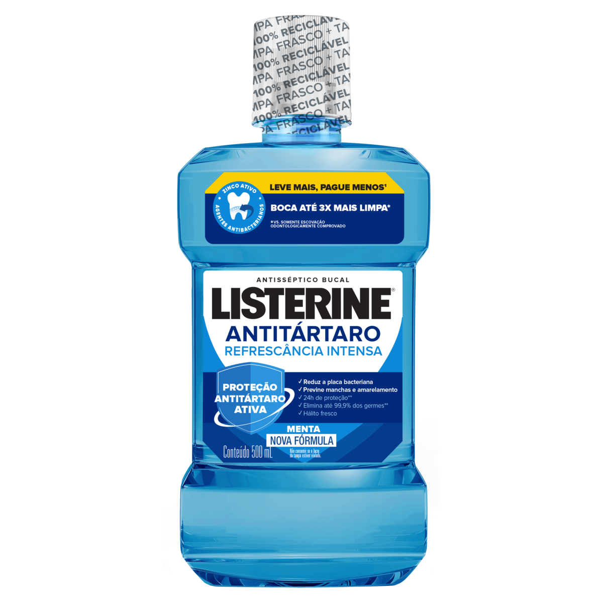ENXAGUANTE BUCAL LISTERINE 500ML LEVE+ PAGUE- ANTITARTARO