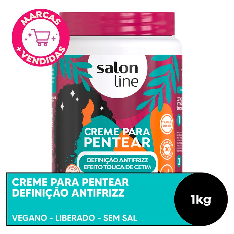 CREME DE PENTEAR SALON LINE 1KG DEFINICAO ANTIFRIZZ