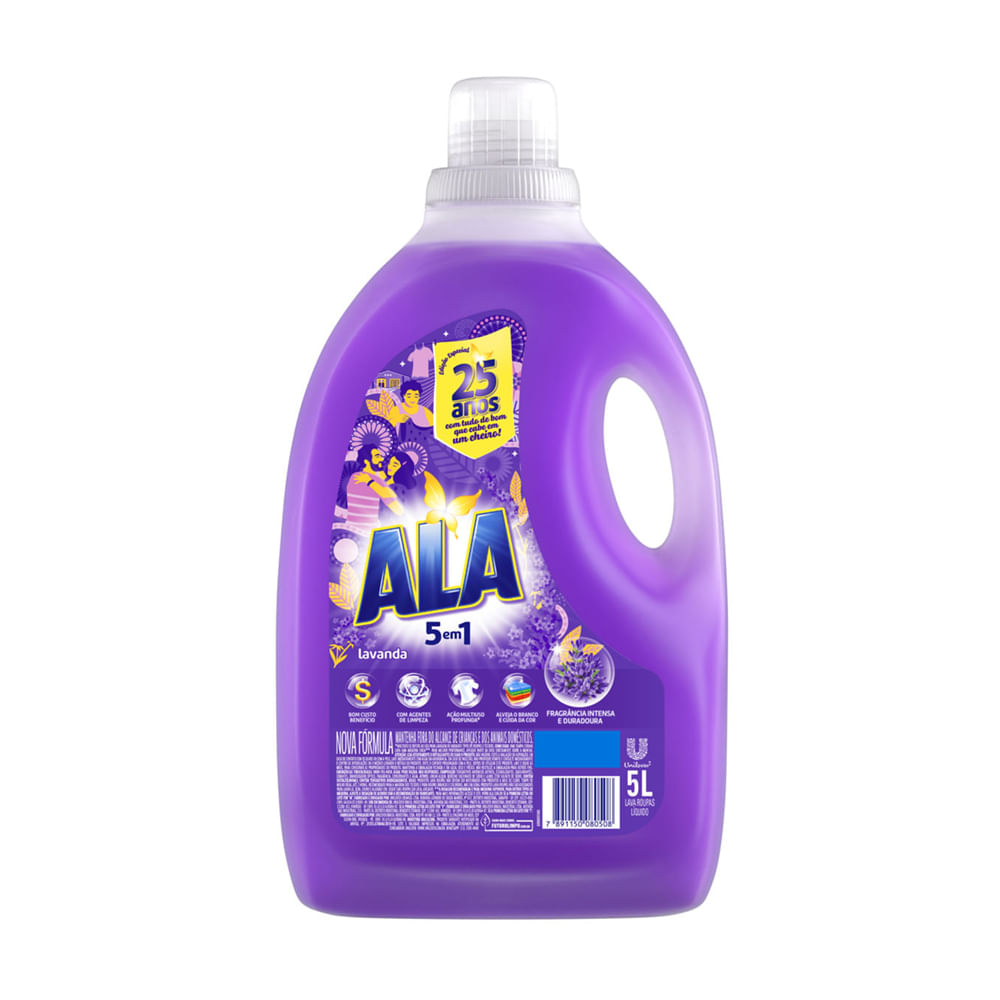 DETERGENTE LIQUIDO ALA 5L LAVANDA