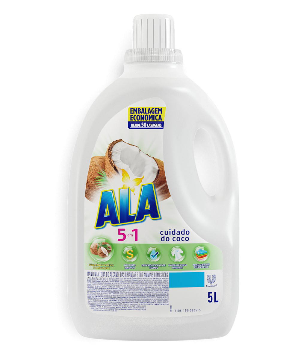 DETERGENTE LIQUIDO ALA 5L CUIDADO DO COCO