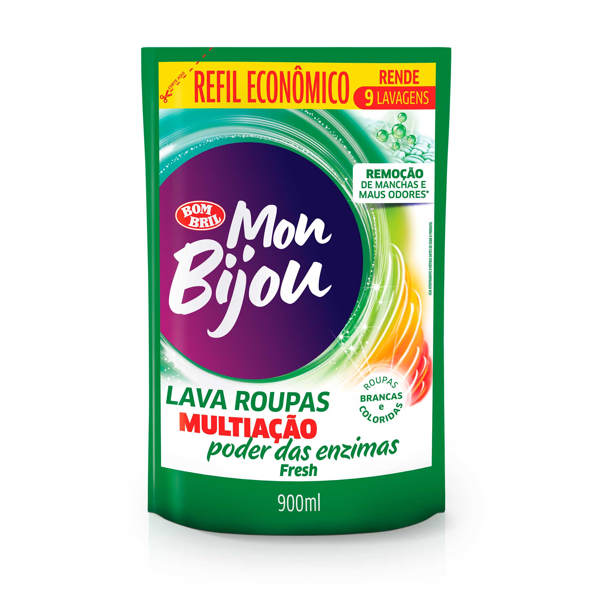 LAVA ROUPAS LIQUIDO MON BIJOU REFIL 900ML VERDE