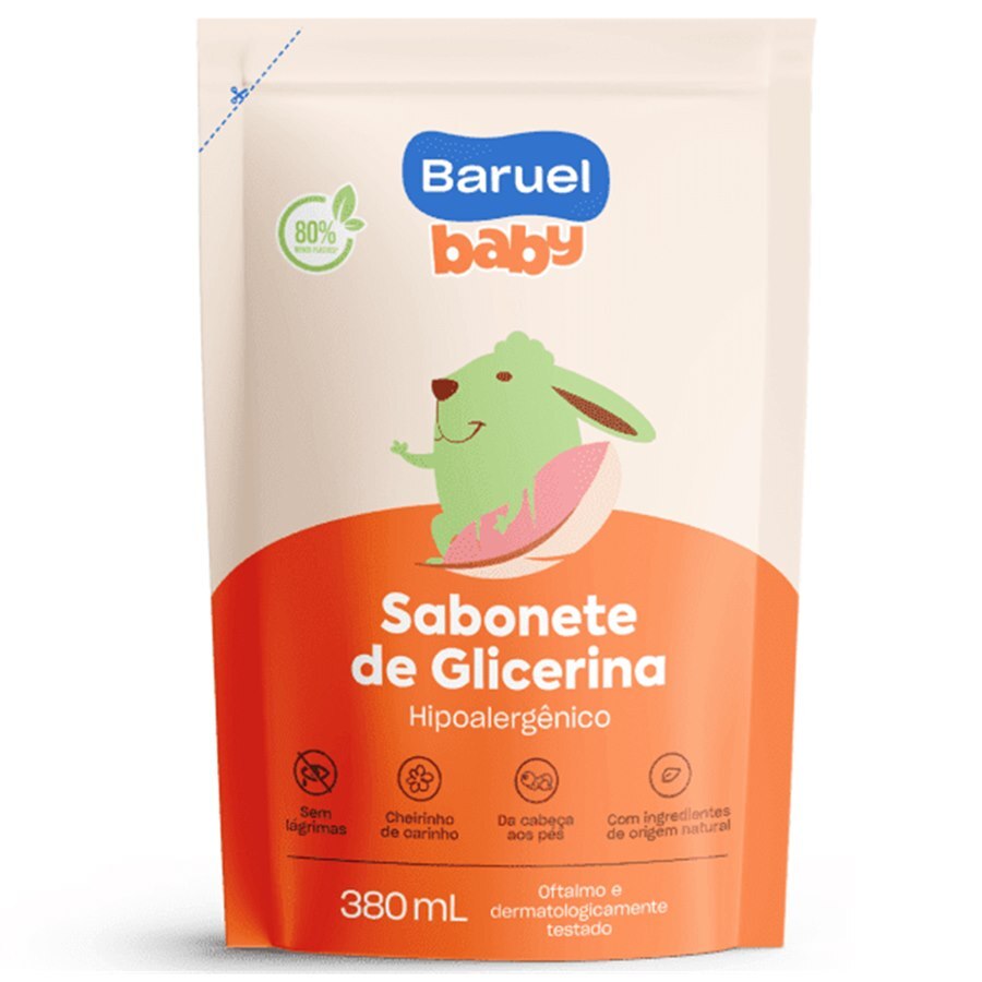 SABONETE LIQUIDO BARUEL BABY REFIL 380ML GLICERINA