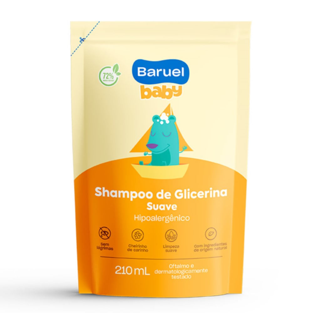 SHAMPOO GLICERINA BARUEL BABY REFIL 210ML SUAVE