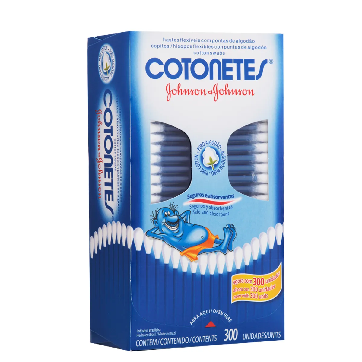 HASTES J&J COTONETES COM 300 UNIDADES