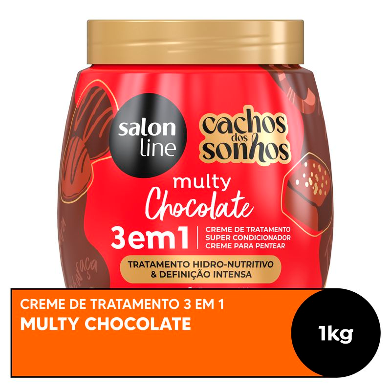 CREME DE PENTEAR SALON LINE CACHOS DOS SONHOS 1KG CHOCOLATE