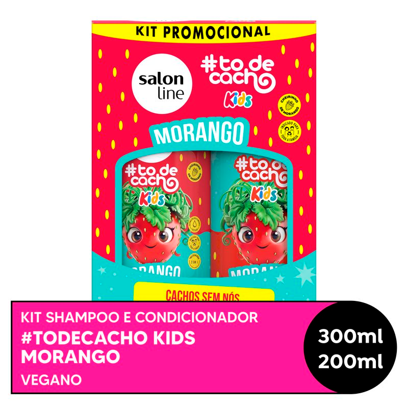 SHAMPOO 300ML + CONDICIONADOR 200ML SALON LINE TODECACHO MORANGO