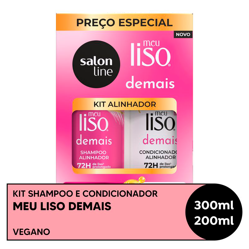 SHAMPOO 300ML + CONDICIONADOR 200ML SALON LINE MEU LISO DEMAIS