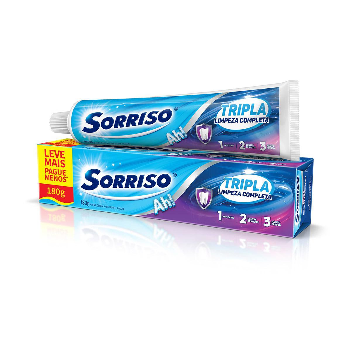 CREME DENTAL SORRISO TRIPLA PRECO ESPECIAL 180G LIMPEZA COMPLETA