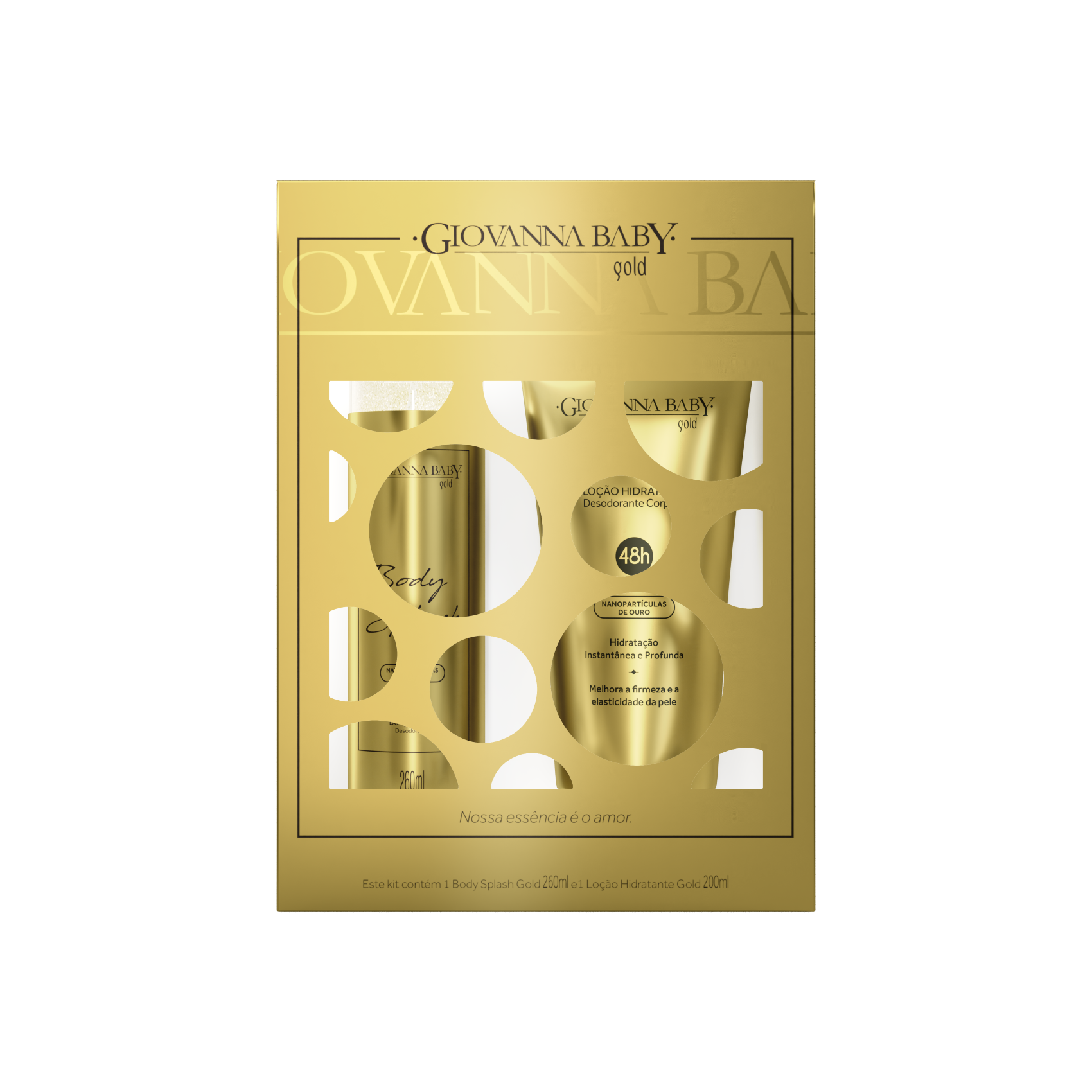 KIT GIOVANNA BABY BODY SPLASH 260ML + LOCAO 200ML GOLD