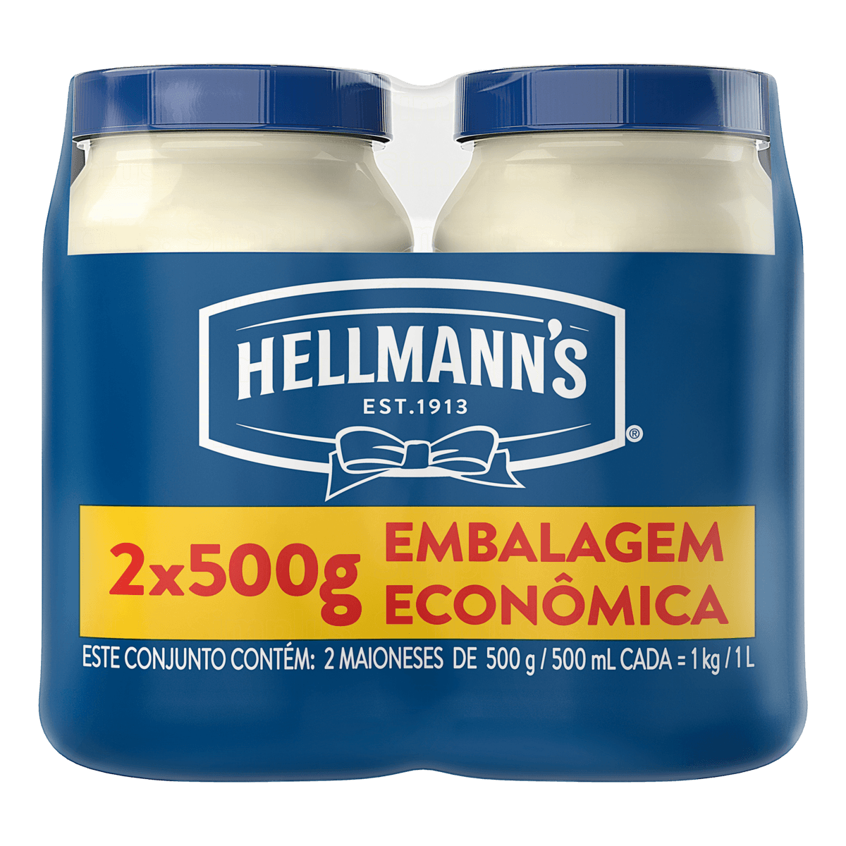MAIONESE HELLMANNS COM 2UN 500G POTE LEVE + PAGUE -
