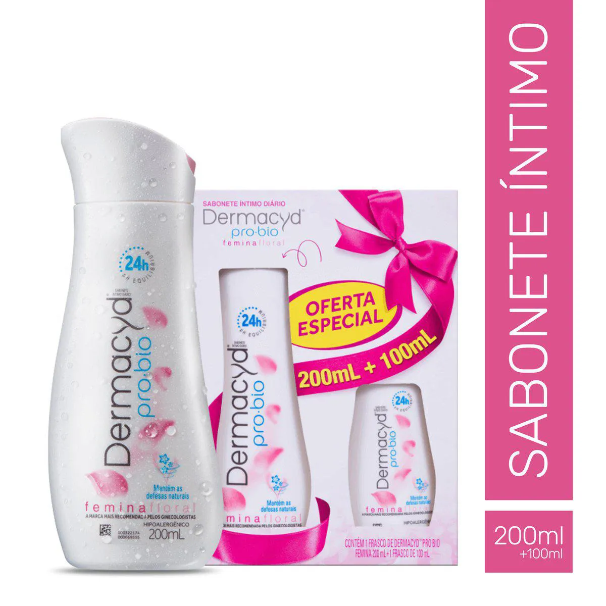 KIT SABONETE LIQUIDO INTIMO DERMACYD COM 6UN 100ML DELICATA + FEMINA + INFANTIL