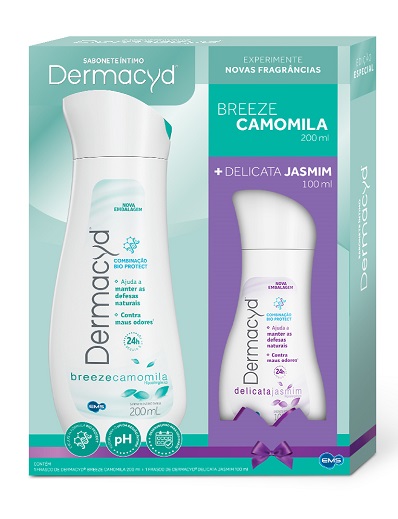 SABONETE LIQUIDO INTIMO DERMACYD COM 2UN BREEZE 200ML + DELICATA 100ML
