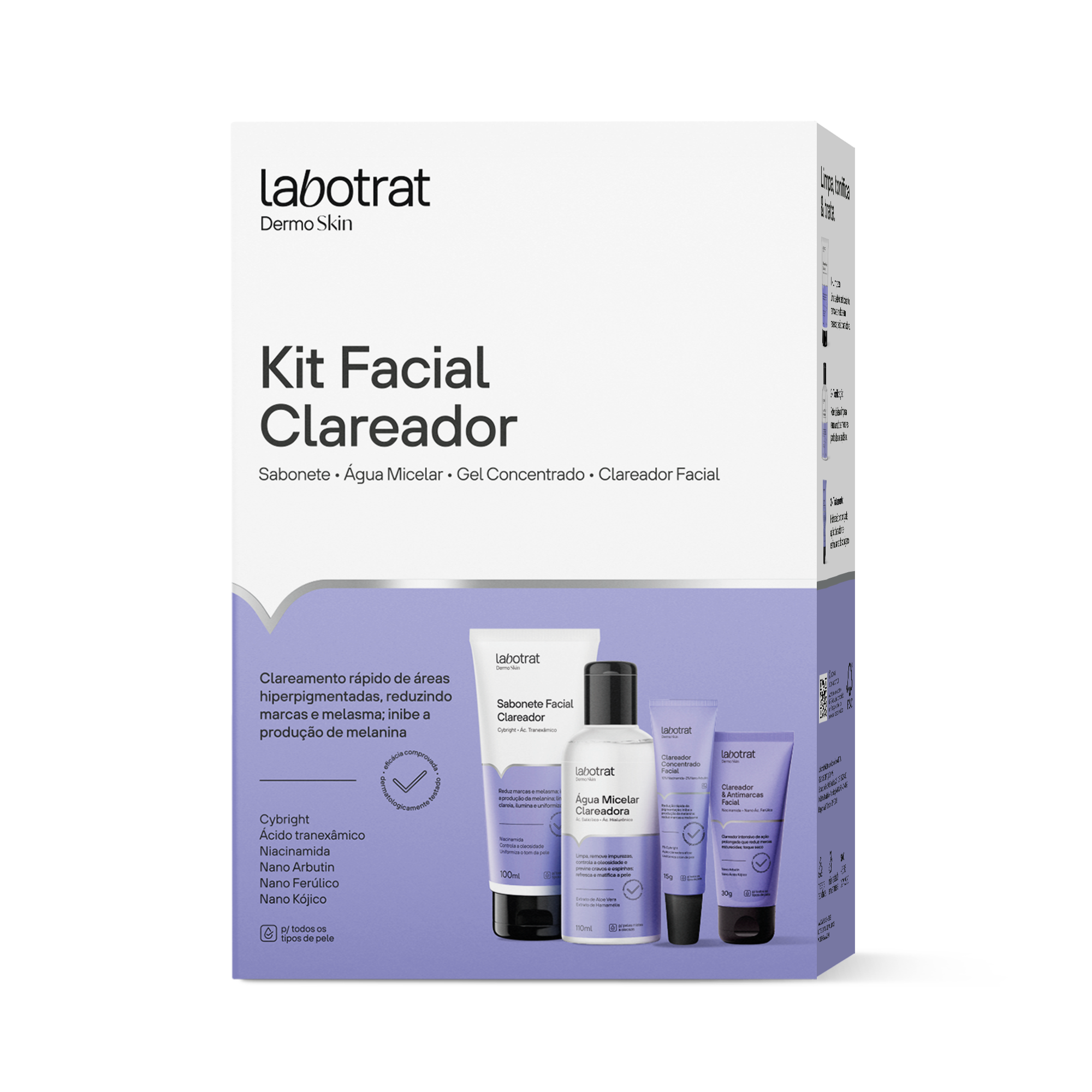 KIT CLAREADOR FACIAL LABOTRAT COM 4 ITENS