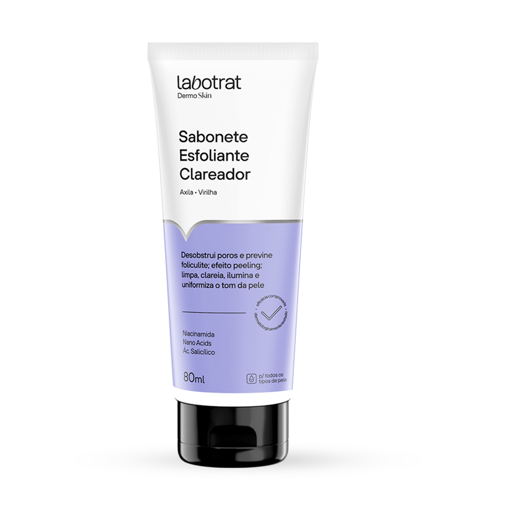 SABONETE ESFOLIANTE LABOTRAT 80ML CLAREADOR AXILA E VIRILHA