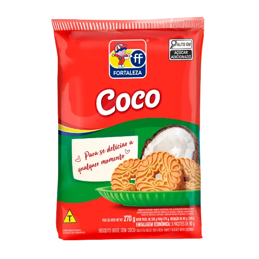 BISCOITO FORTALEZA AMANTEIGADO 270G COCO