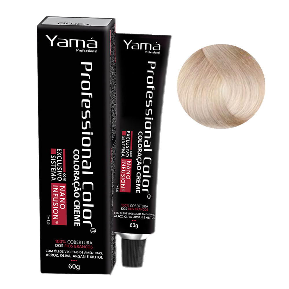 COLORACAO YAMA NANO INFUSION 12.89 SEM AMONIA LOURO EXTRA CLARO PEROLADO