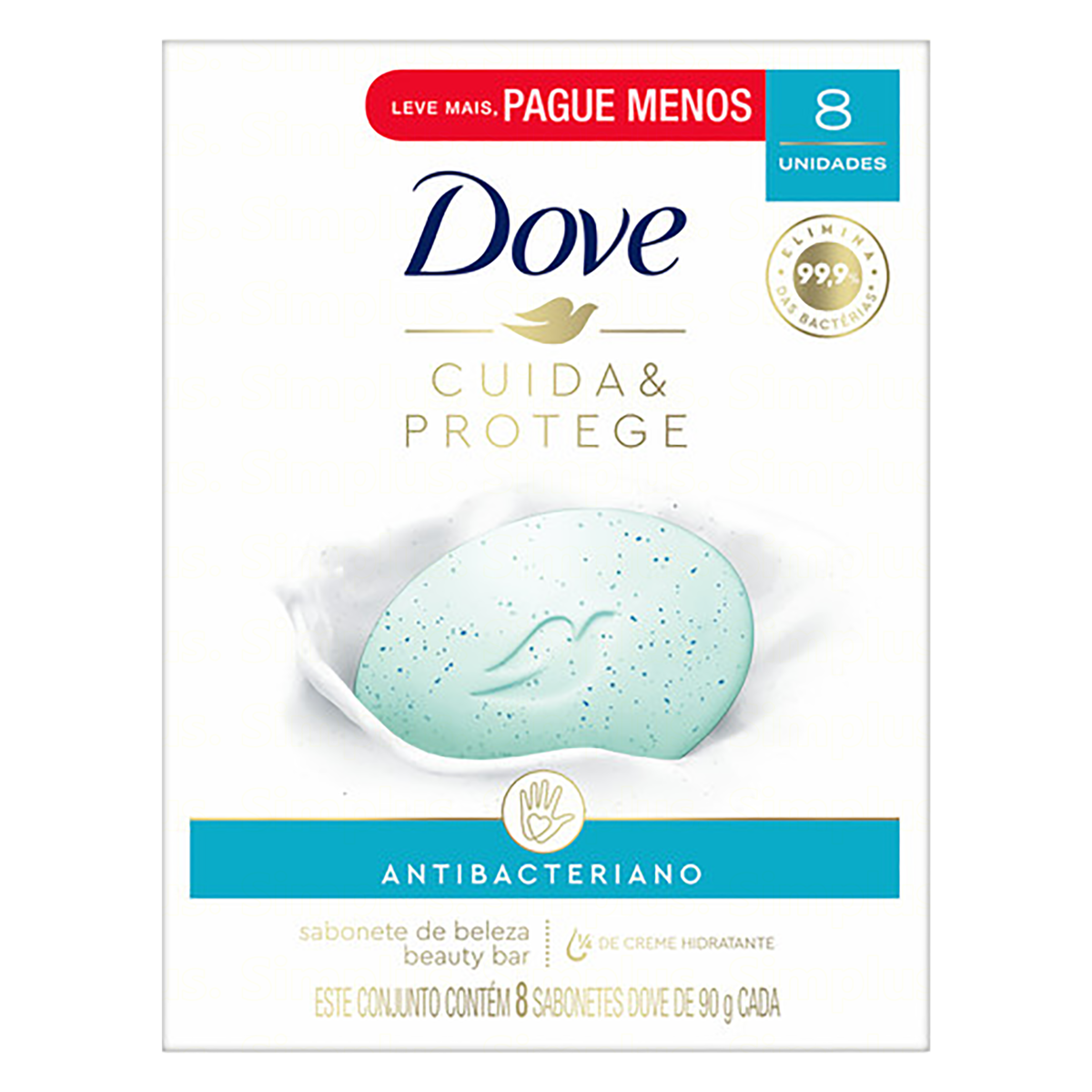 SABONETE DOVE 90G COM 8UN LEVE + PAGUE - CUIDADO ANTIBAC