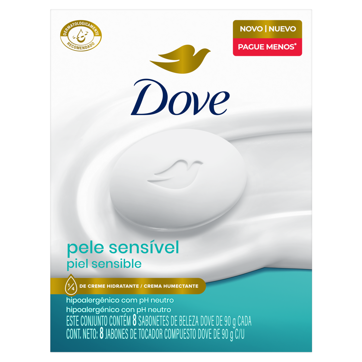 SABONETE DOVE 90G COM 8UN LEVE + PAGUE - PELE SENSIVEL