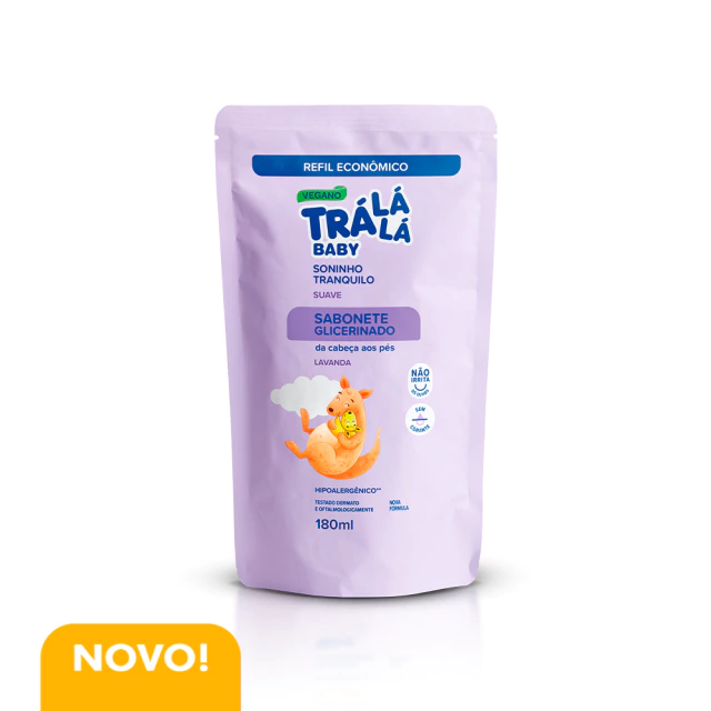 SABONETE LIQUIDO TRALALA BABY REFIL 180ML SUAVE