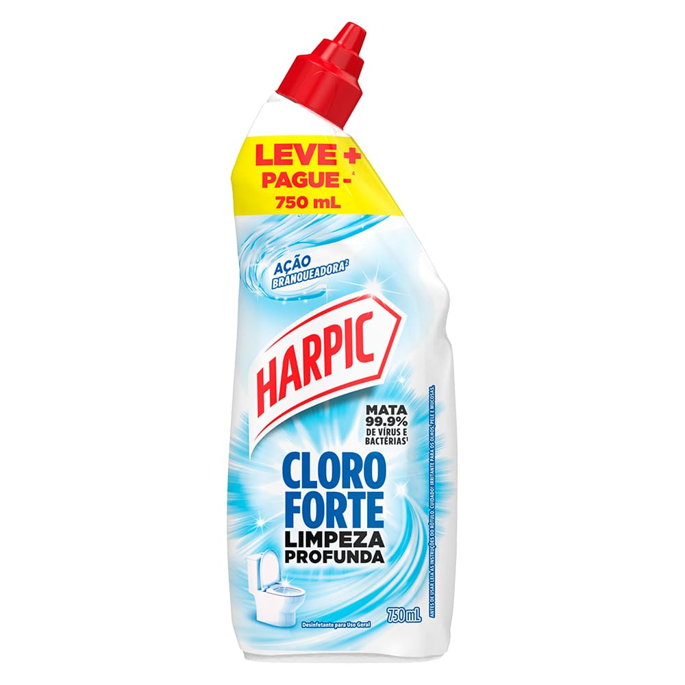 DESINFETANTE LIQUIDO HARPIC 750ML LEVE + PAGUE - CLORO FORTE
