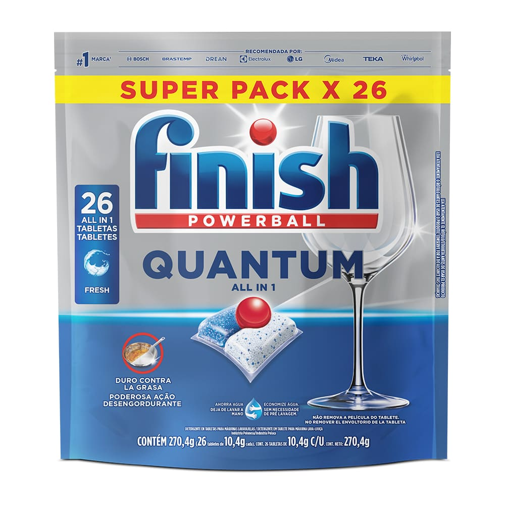 DETERGENTE FINISH POWERBALL QUANTUM COM 26UN