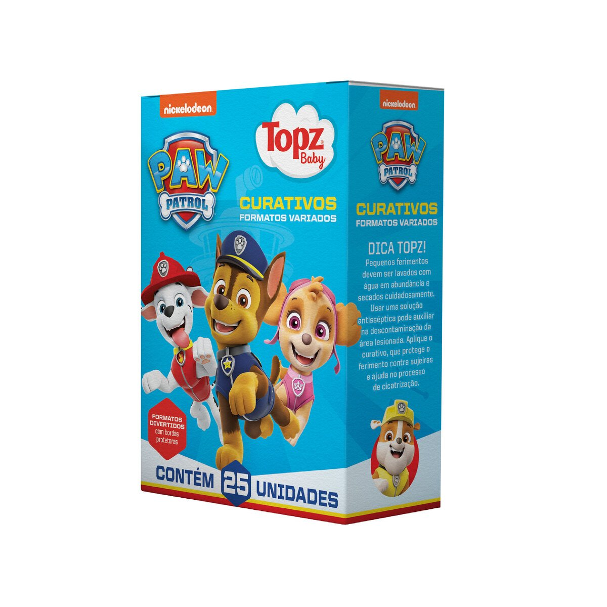 CURATIVO TOPZ BABY COM 25UN PATRULHA CANINA CHASE